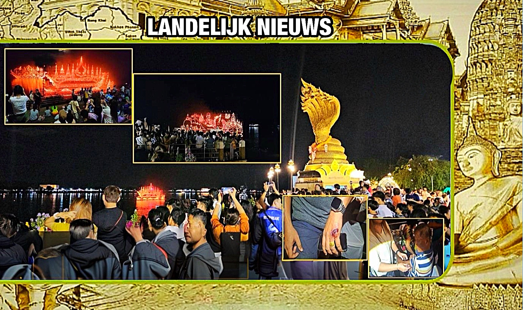 Vuurwerk ontploft bij de afsluiting van de boeddhistische vastentijd in Noord-Thailand, 11 mensen raakten gewond