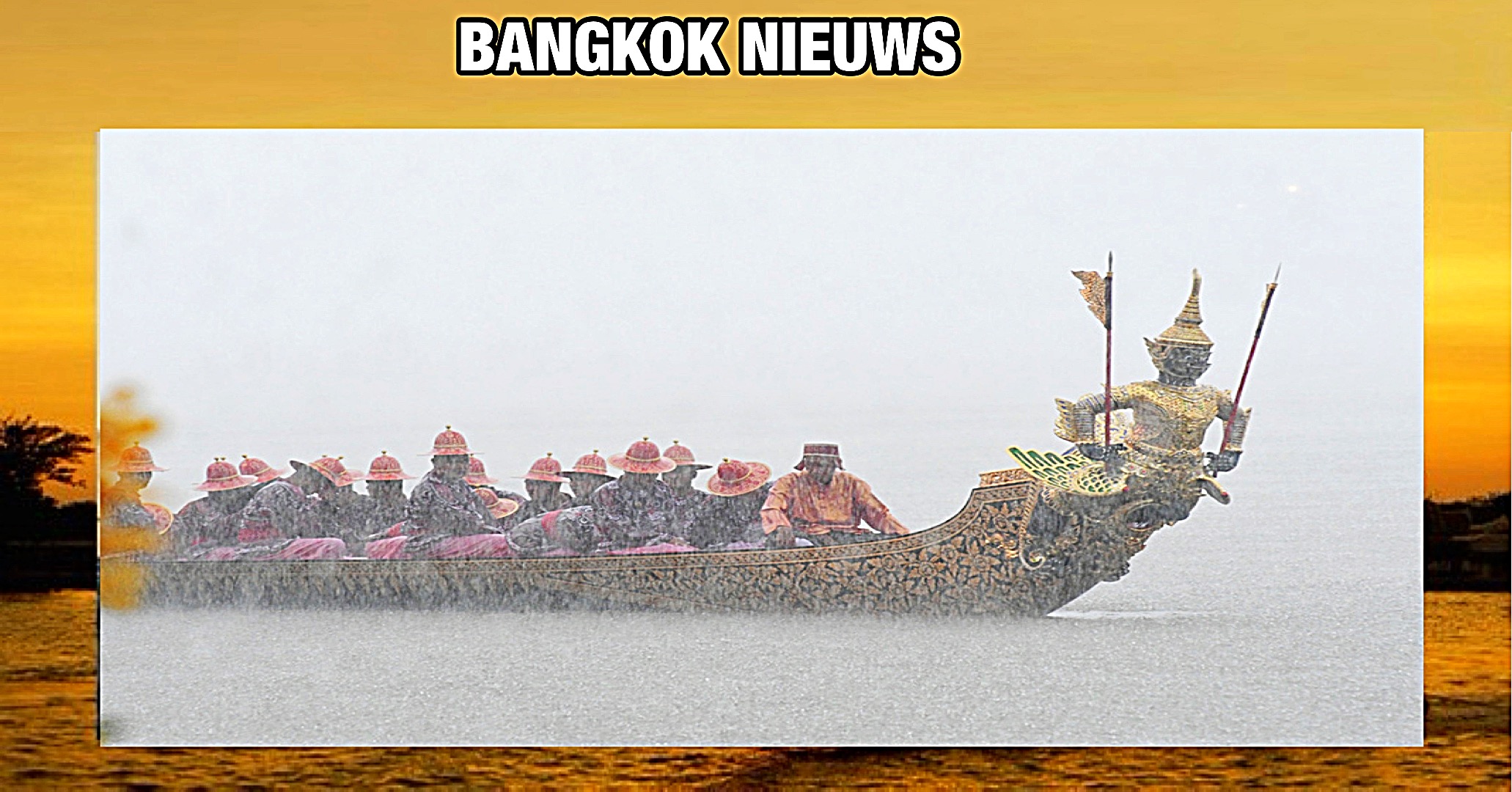 De repetitie van de Koninklijke sloepen processie in Thailand naar morgen uitgesteld
