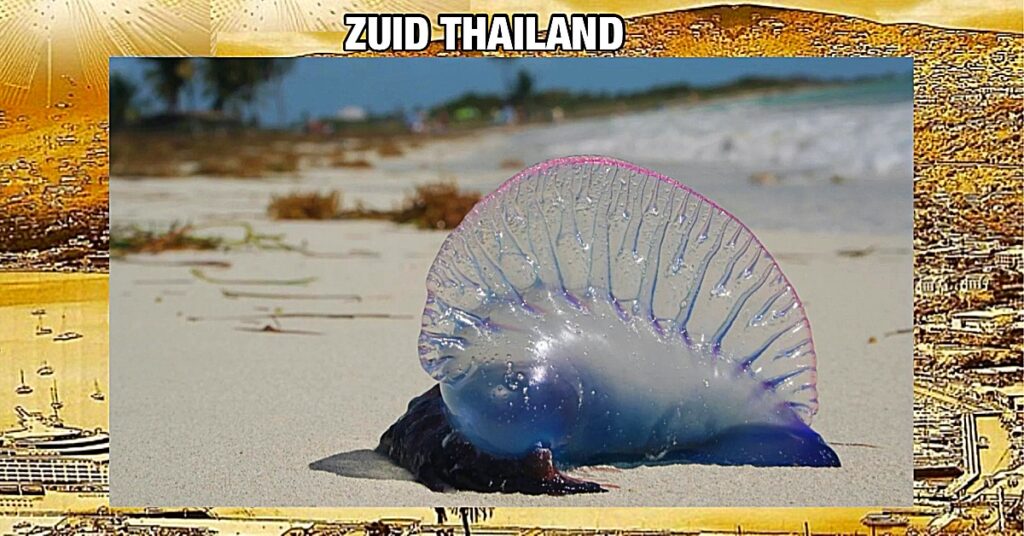 🎥| De strandgangers in Zuid-Thailand gewaarschuwd voor het Portugese oorlogsschip