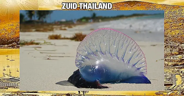 🎥| De strandgangers in Zuid-Thailand gewaarschuwd voor het Portugese oorlogsschip