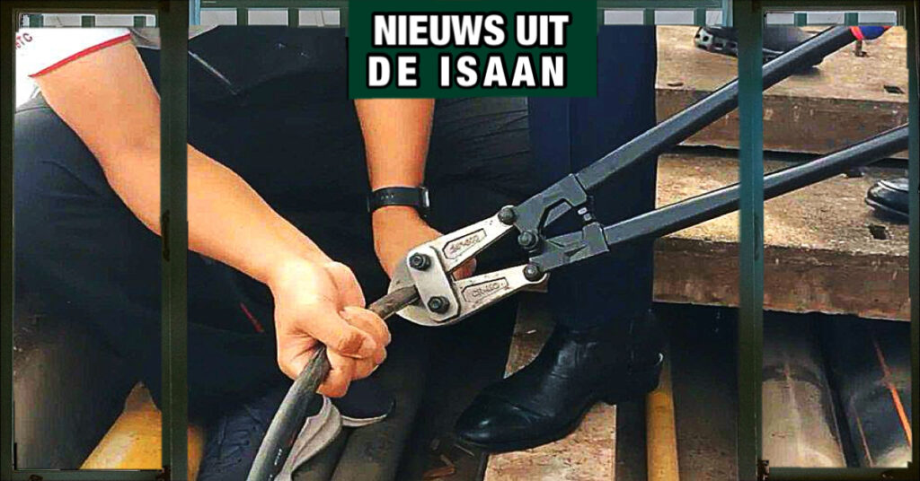 🎥| Aangetroffen illegale internet kabels op de Thai-Lao-brug in Noordoost-Thailand gelijk doorgeknipt 