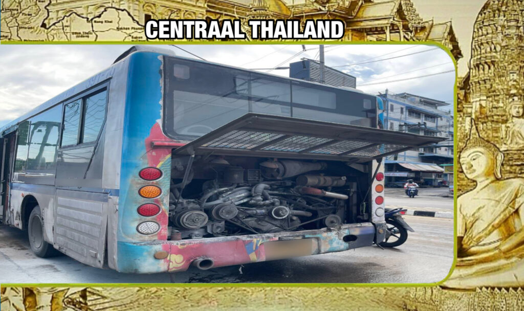 Passagiersbus van de NGV in Centraal-Thailand vat vlam, geen gewonden gemeld
