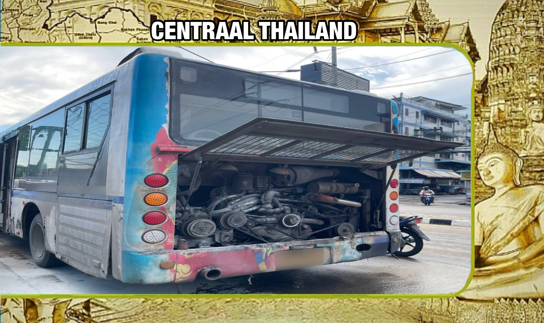 Passagiersbus van de NGV in Centraal-Thailand vat vlam, geen gewonden gemeld