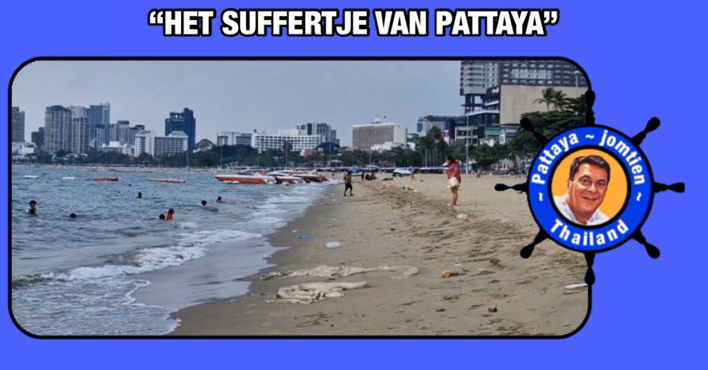 Het strand van Pattaya ligt bezaaid met rommel, waardoor het imago van wereldklasse in gevaar komt