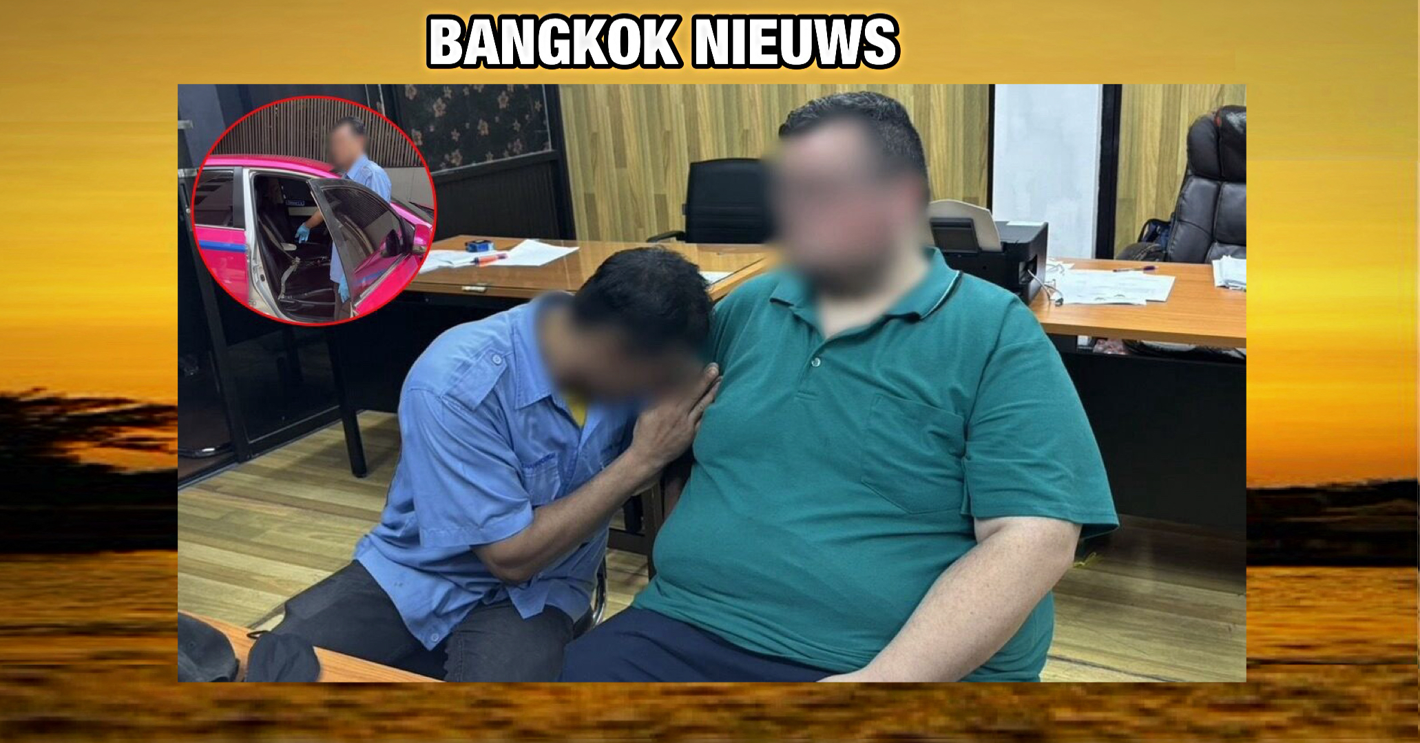 Gearresteerde taxichauffeur in Bangkok betuigd spijt nadat hij een buitenlandse toerist met een mes aanviel 