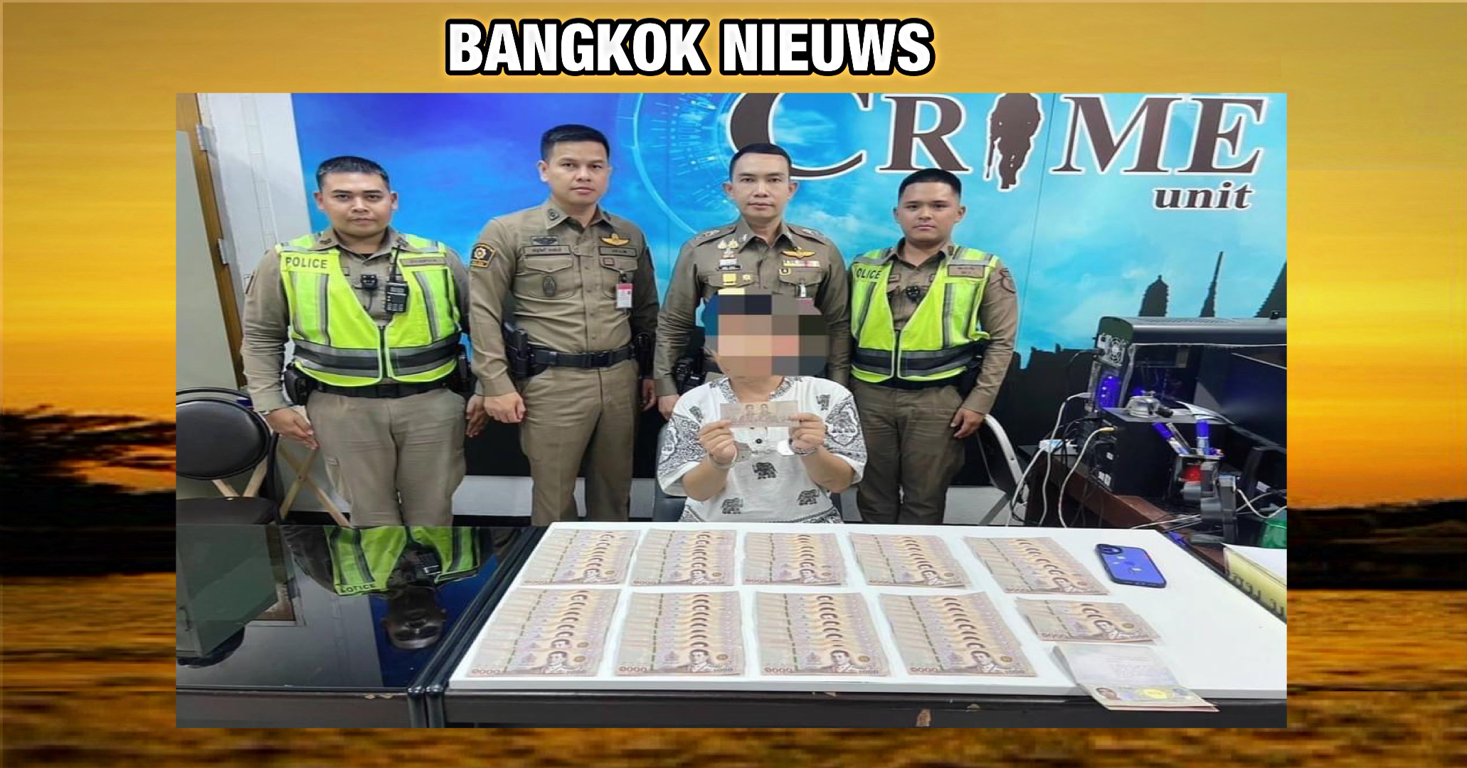 Buitenlandse man op de Chatuchak-markt in Bangkok gearresteerd voor het uitgeven van vals geld