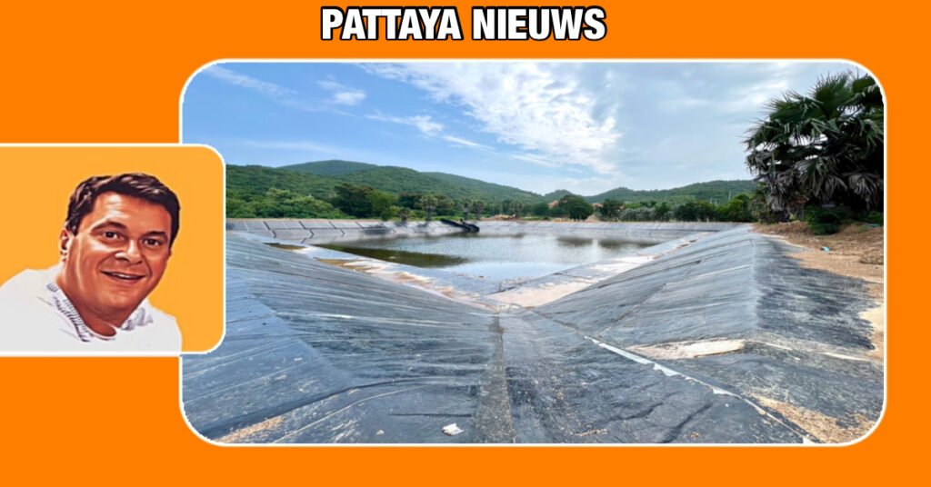 Ambtenaren van de stad Pattaya gaan door met het regenwater reservoir-project op Koh Larn, méér landbouw plastic nodig!