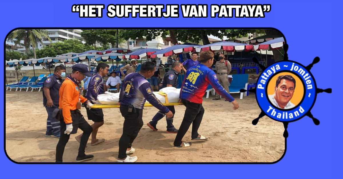 Lichaam van Thaise man op het strand van Dongtan in Pattaya aangespoeld