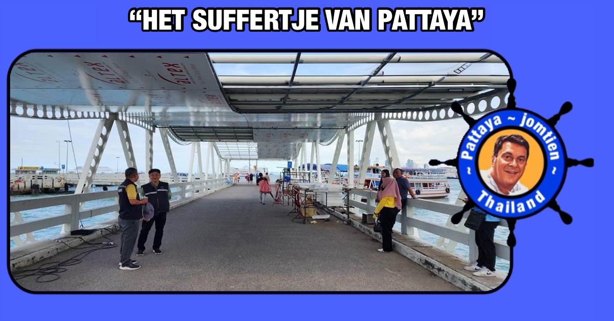 De luifel over Bali Hai Pier van Pattaya is zo goed zeker voltooid, zeker voor het toeristenseizoen aanvang neemt