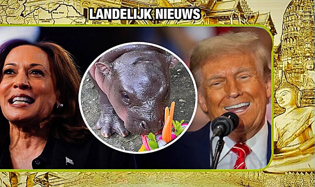 Het bekende dwergnijlpaard uit Thailand doet een gedurfde verkiezingsvoorspelling voor Amerika