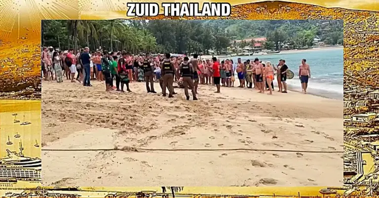 Meterslange Netpython op een strand van Phuket brengt huivering onder de toeristen teweeg