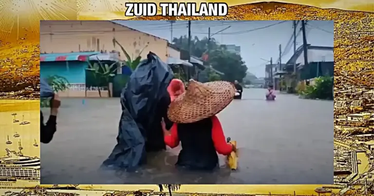 Hevige regenval in Zuid-Thailand zorgt voor veel ongemak
