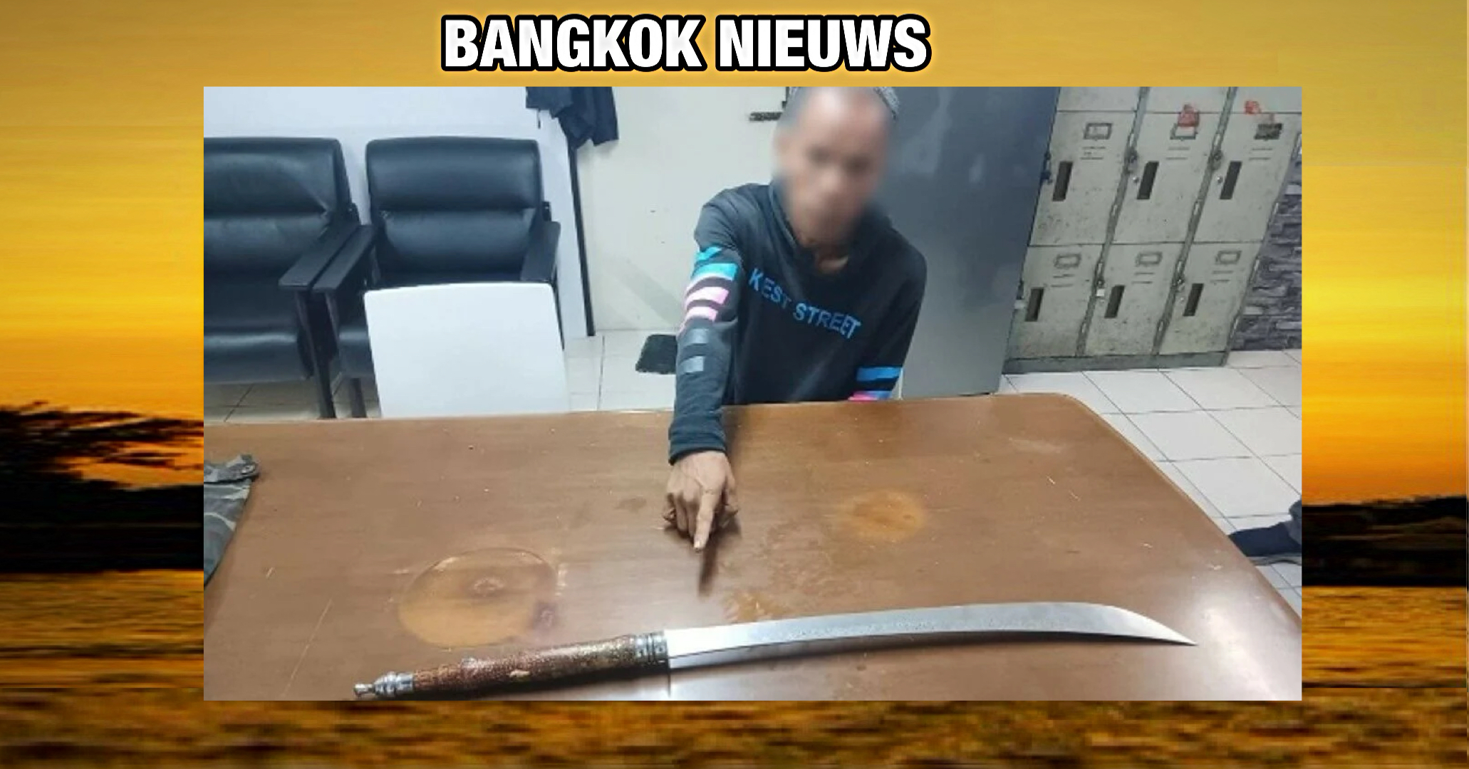 Dief betrapt na het stelen van het historisch zwaard van Koning Taksin uit een tempel in de Thaise hoofdstad Bangkok