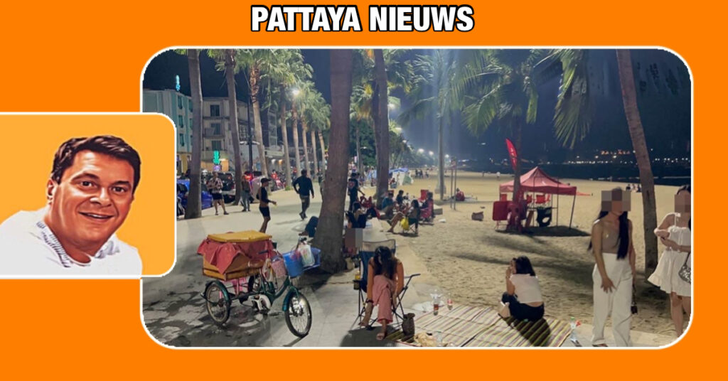 Het strandleven van Pattaya veranderd ’s’avonds in een ongeoorloofd dranktafereel waarbij openlijk alcohol wordt verkocht 