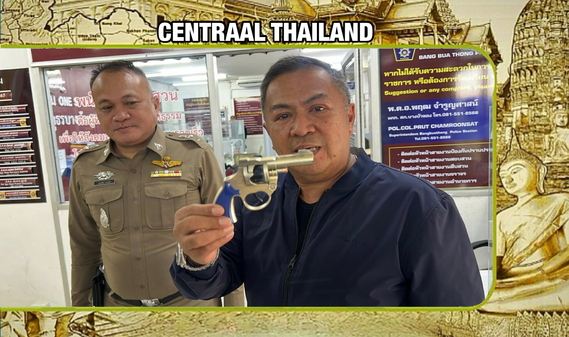 Voedselbezorger krijgt in Centraal-Thailand een boete van 1.000 baht voor het afvuren van klapperpistool naar honden