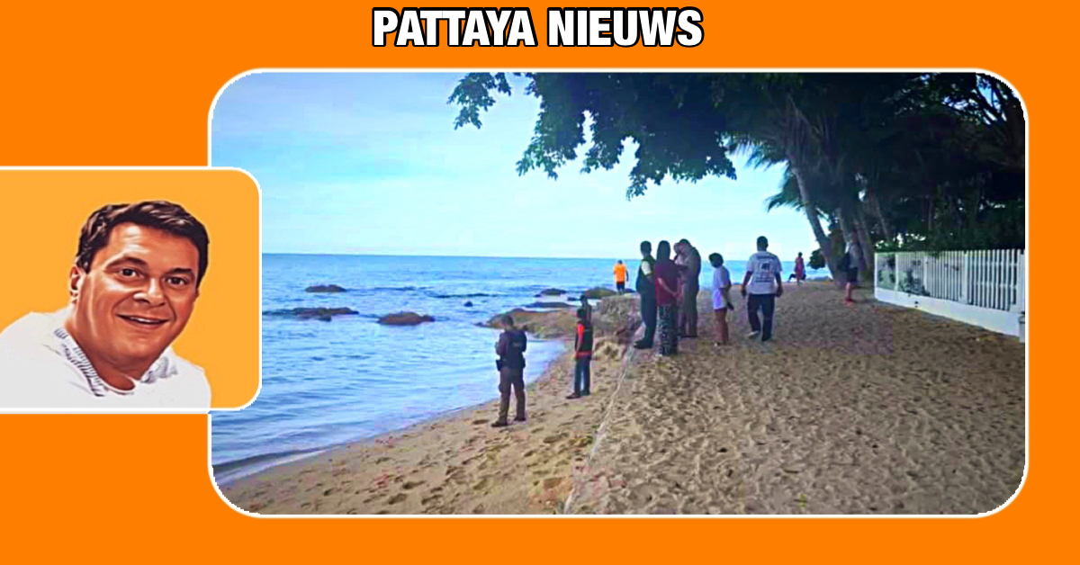 Het lichaam van buitenlandse man op Wong Amat Strand in het Tambon Naklua van Pattaya aanngespoeld