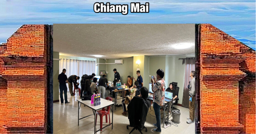 Politie Noord-Thailand rolt een Taiwanees online goknetwerk en arresteert al het aanwezige personeel