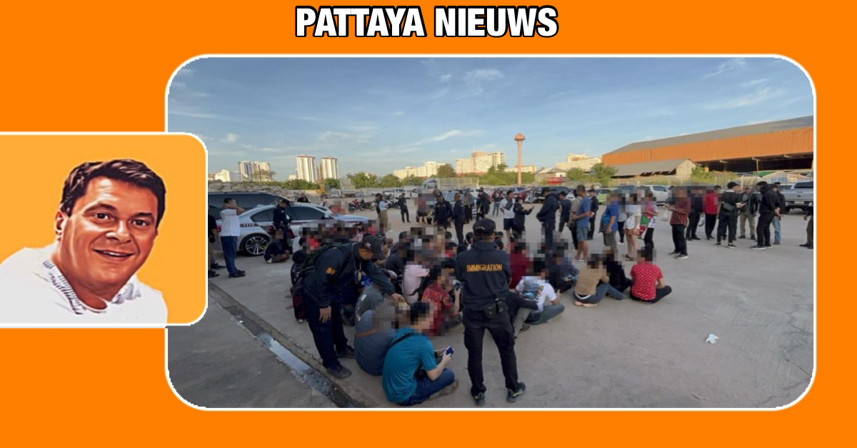 Autoriteiten vielen vanmorgen de Rattanakorn Markt in Pattaya binnen op zoek naar illegale arbeidsmigranten.