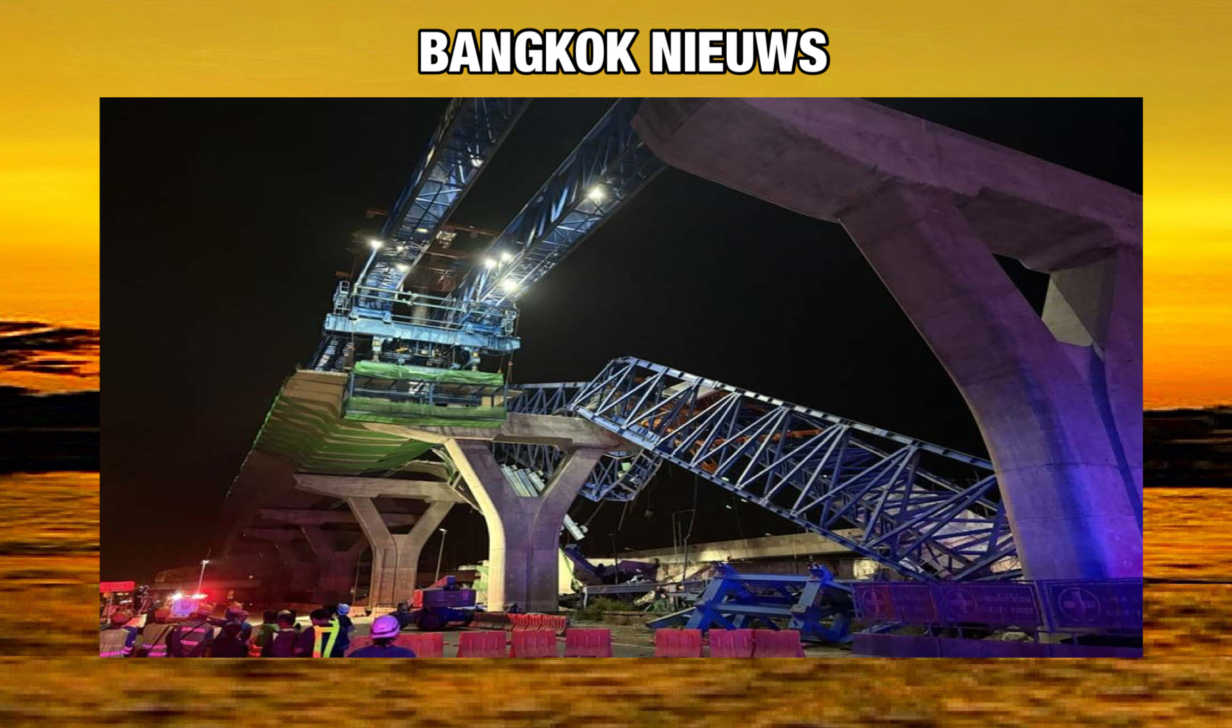 Deze morgen voltrok zich een tragisch bouwongeluk op de Rama II Road in Bangkok, met tientallen gewonden en drie dodelijke slachtoffers.