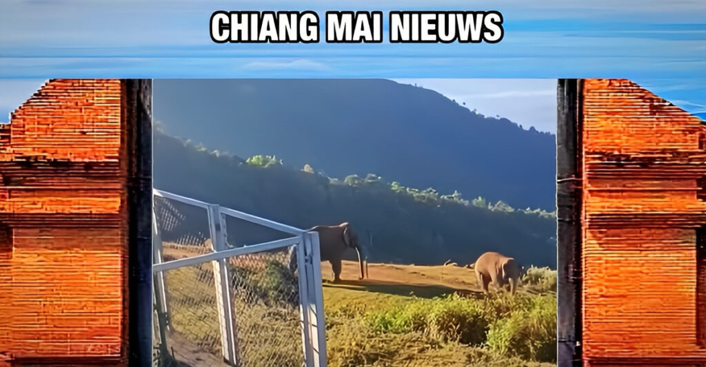 🎥 | Dorpbewoners van het dorp Omkoi in Noord-Thailand zijn verontrust door de komst van twee wilde olifanten