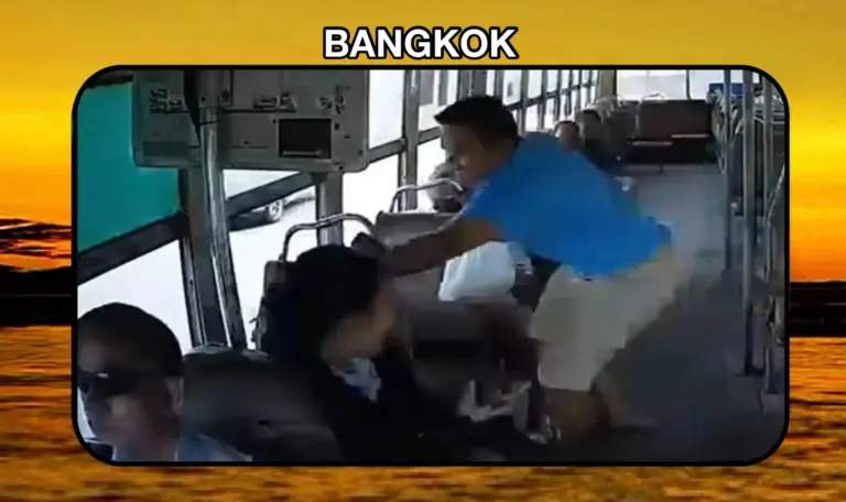 Een passagier in Bangkok ging te ver met zijn avances naar de busconductrice en moet nu zijn portemonnee trekken!