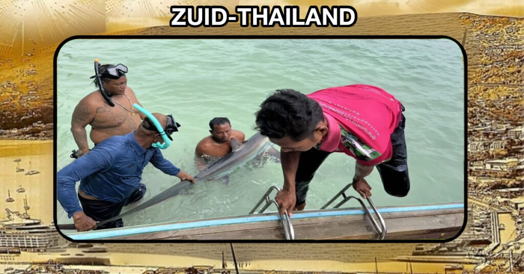 In Zuid-Thailand is een in moeilijkheden verkerende Vossenhaai verder in zee gebracht