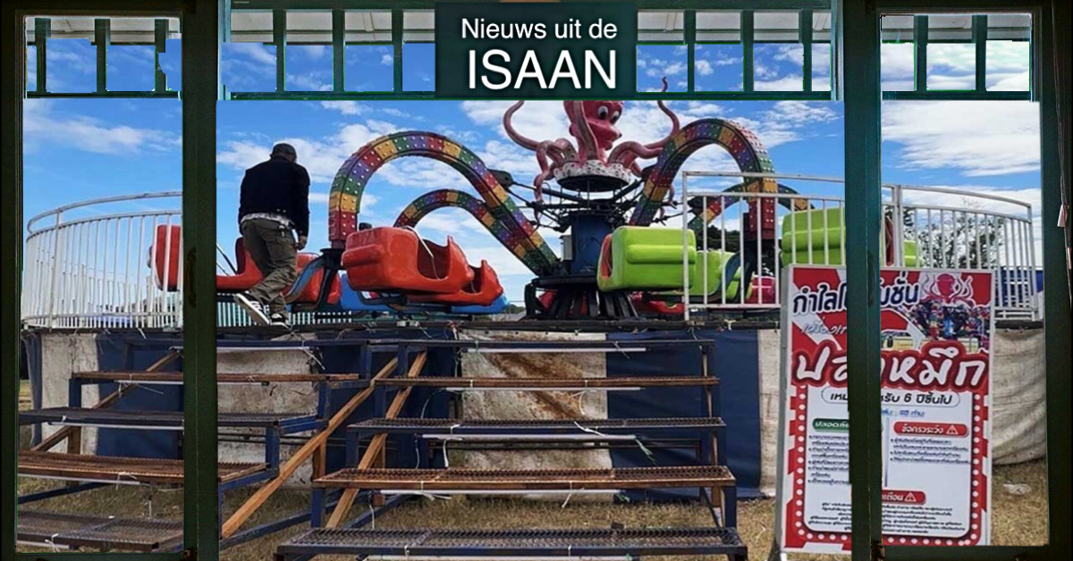 Jong meisje valt in Noordoost-Thailand uit een “Octopus” attractie en komt van een koude kermis thuis