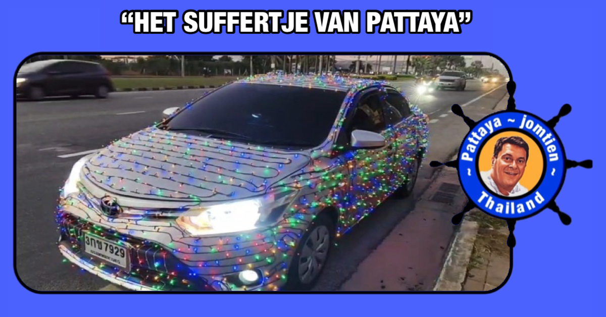 Russische man in Pattaya op de bon geslingerd naar het versieren van zijn auto met honderden kerstlampjes