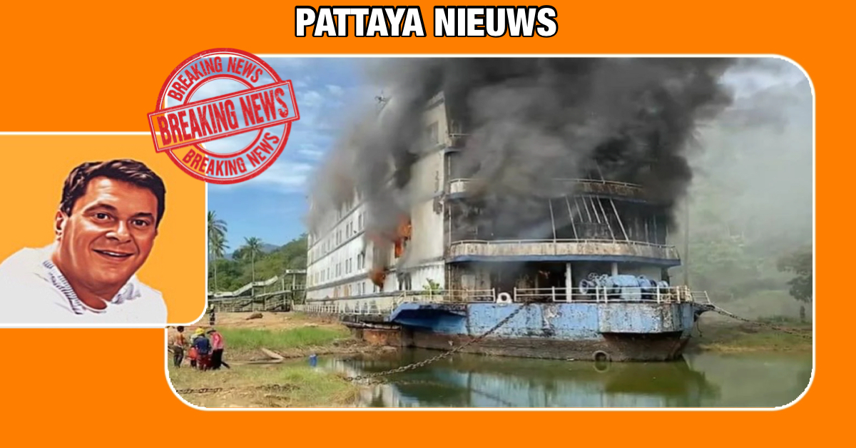 BREAKING NIEUWS 🎥 | Uitslaande brand verwoest de iconische spook-hotelboot van Koh Chang
