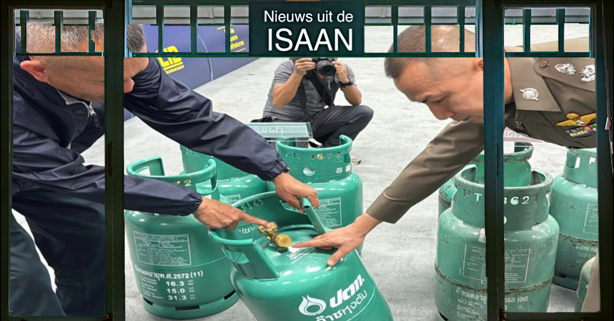 Het CIB en PTT voeren in Noordoost-Thailand controles uit op Illegale LPG gasflessen