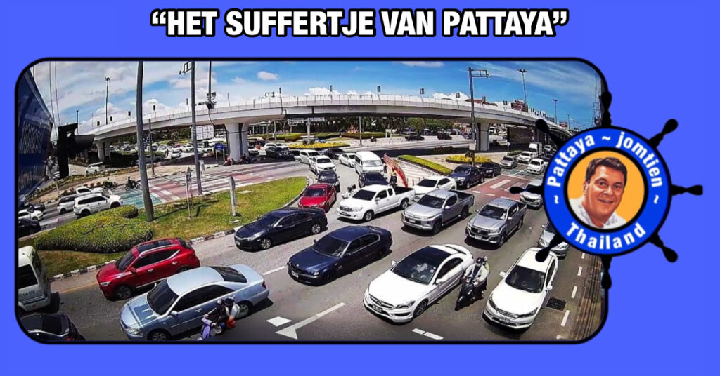 Er was gisteren geen doorkomen aan in de kustplaats Pattaya, de verkeerschaos was te erg voor woorden