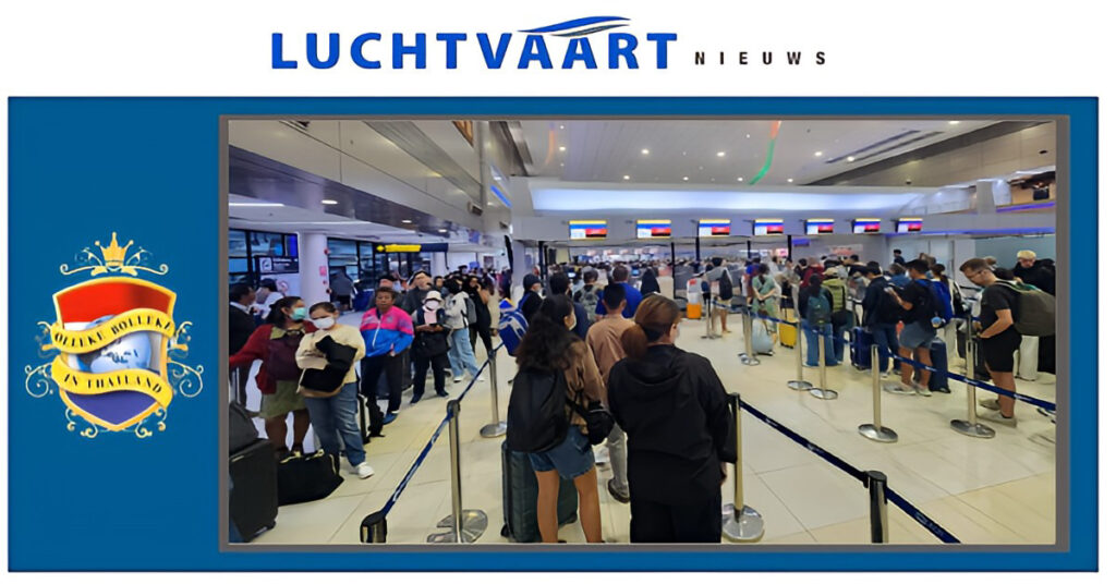 Technisch probleem op de Thaise luchthaven Don Mueang zorgt voor vertraging van passagiers
