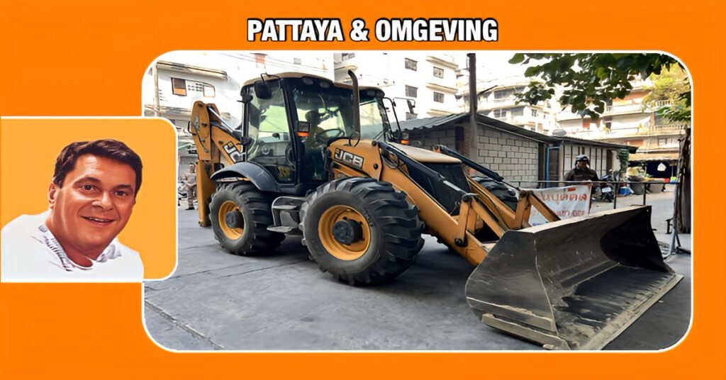 Gemeente Pattaya is vanmiddag in Soi 3 van Jomtien begonnen met het slopen van illegale constructies om druggerelateerde problemen aan te pakken