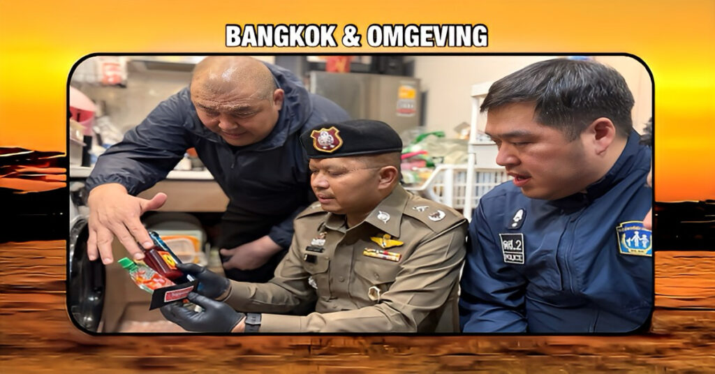 Jong Thais stel in Bangkok gearresteerd voor de productie en distributie van het gevaarlijke narcoticum Pod K.