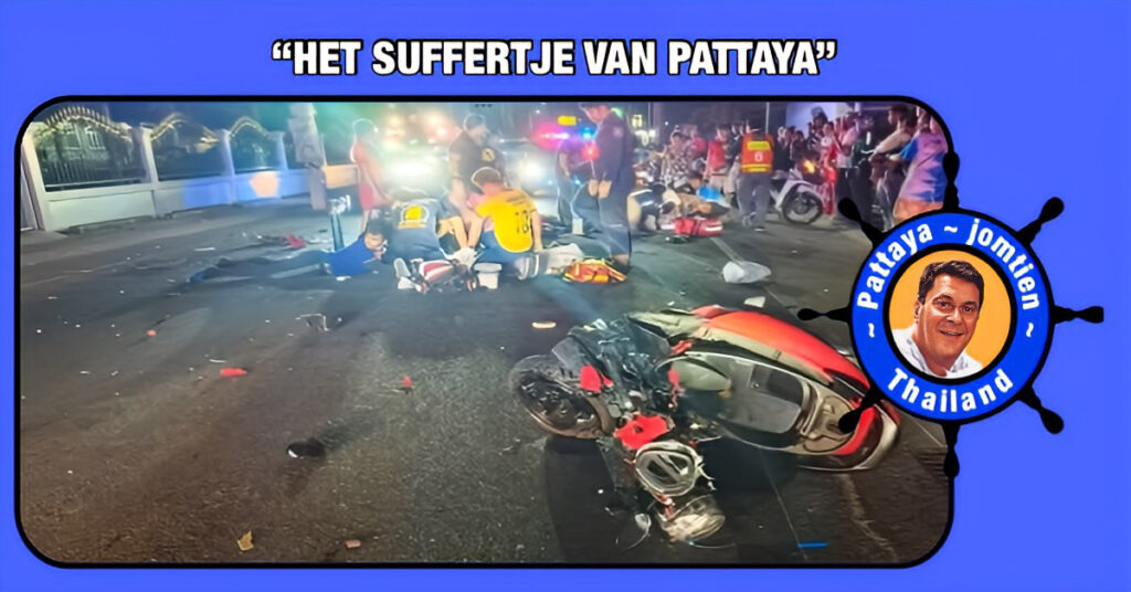 Tragisch verkeersongeluk in Soi Nern Plub Wan, Pattaya: roekeloze jonge buitenlandse tiener eist leven van jonge Thaise vrouw