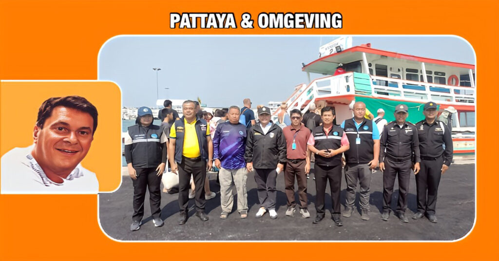 Uw veiligheid, onze zorg, in Pattaya zorgen ze ervoor dat alle passagiers reddingsvesten dragen voordat de toeristen aan boord gaan 