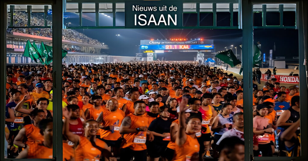 Met bloed, zweet en tranen namen meer dan 32.000 deelnemers deel aan de Buriram Marathon 2025 in Noordoost-Thailand