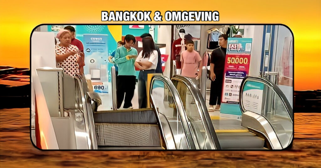Roltrap stort in bij bekend warenhuis in het Thonglor gebied van Bangkok, klanten staan stijf van schrik!