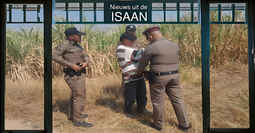 Man in Noordoost-Thailand gearresteerd voor het in brand steken van een suikerrietveld