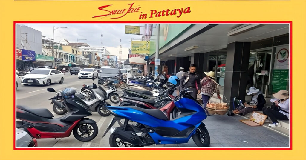 De wet op het parkeren op de stoep in Thailand faalt jammerlijk, Pattaya is daar een levendig voorbeeld van. 