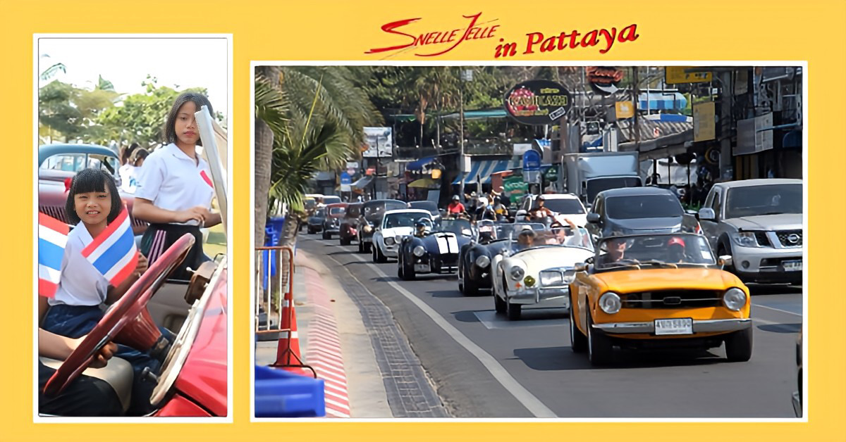 De kinderen van het CPDC genoten gisteren enorm tijdens de rit in klassieke auto’s door Pattaya, wat voor hen echt de dag van hun leven was!