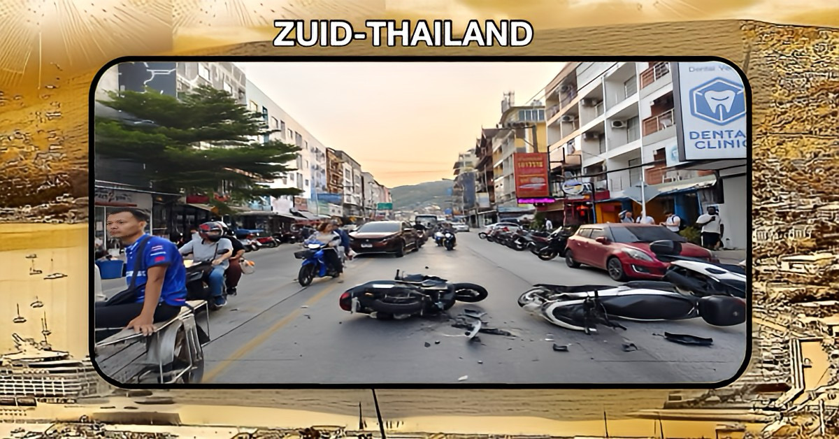De rit van een dronken Fransman in Zuid-Thailand eindigt voor een politieagent in het ziekenhuis van Phuket