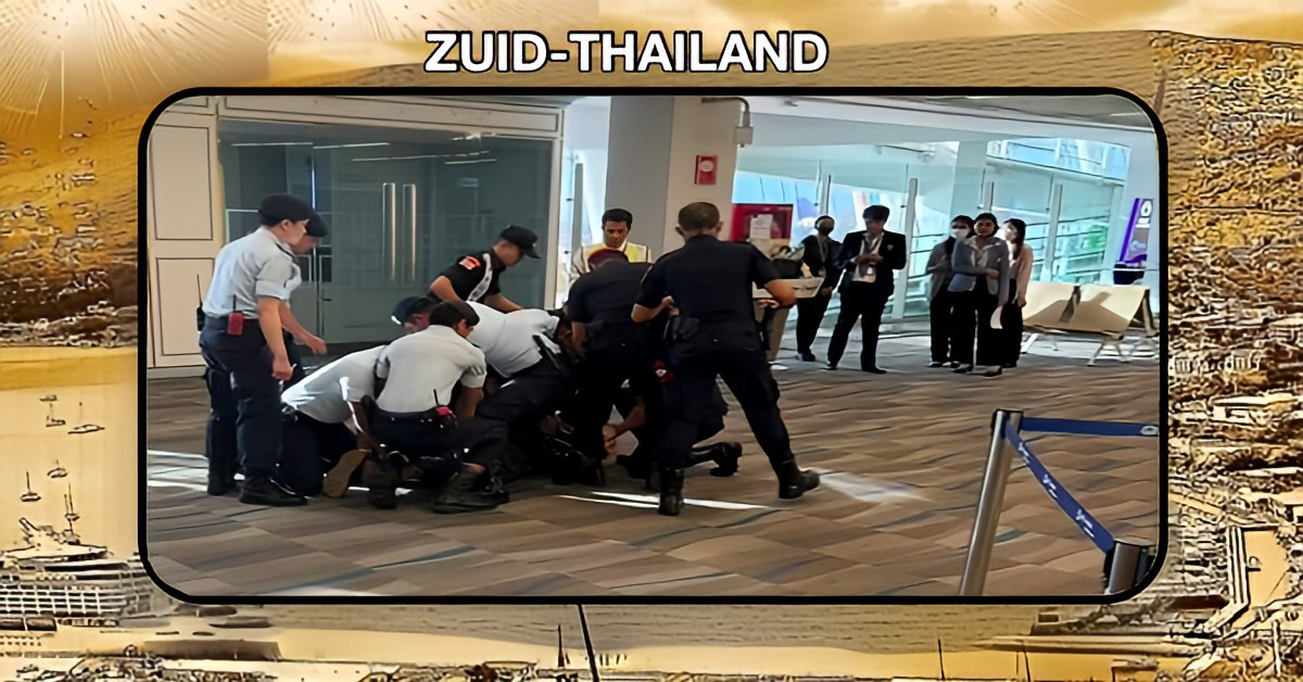 Britse man voert toneelstukje op een luchthaven in Thailand op, wat hem een flinke gevangenisstraf zal opleveren.