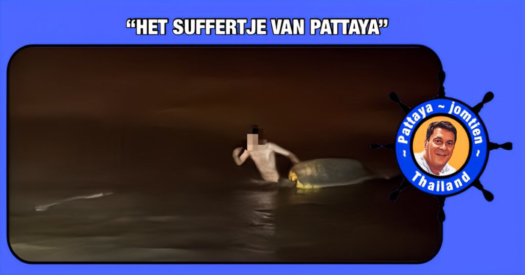 Vanmorgen sprong een 17-jarige dief in zee in Pattaya om aan de politie te ontsnappen. Uiteindelijk zet hij, als een natte kat, weer voet aan wal!