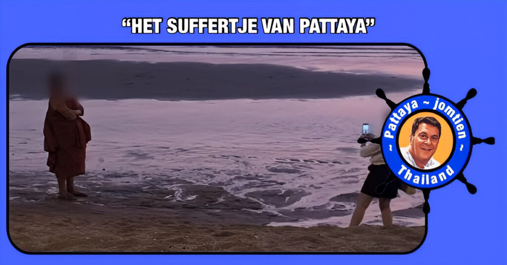 Fotoshoot langs het strand van Jomtien van een buitenlandse man in monnikspij wekt de verontwaardiging onder inwoners van Pattaya op