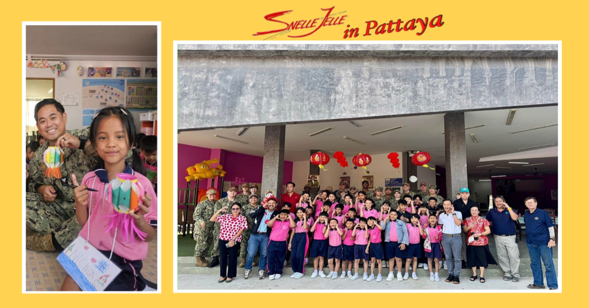 U.S. Navy-soldaten namen een kijkje bij de HHN Foundation in Pattaya en inspireerden de kinderen met militaire dromen