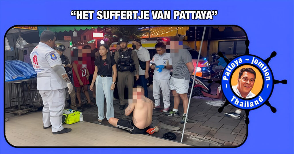 Bewoners in Pattaya helpen Deense man die gewond is geraakt door een steekwond