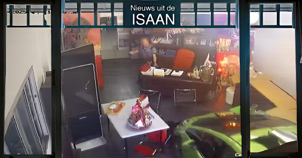 Chauffeur veroorzaakt een complete chaos in Khon Kaen kantoorgebouw na 30 jaar veilig door Thailand gereden te hebben