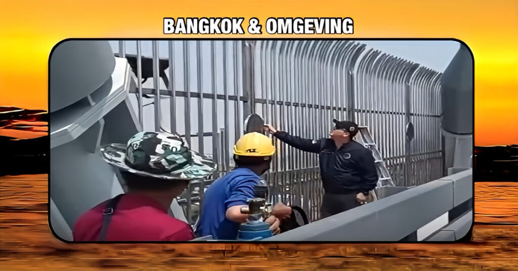 Gemeente Bangkok heeft veiligheidsbarrières op Bhumibol-bruggen laten installeren om zelfmoorden te voorkomen