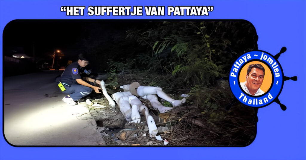 Een macabere grap hield de politie van Pattaya gisteravond in zijn greep, maar later konden ze erom lachen.